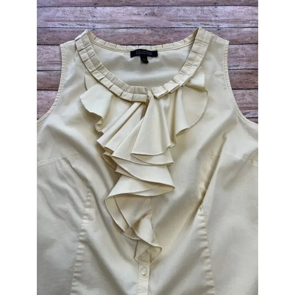 The Limited Yellow Ruffled Button Up Shirt Size Small